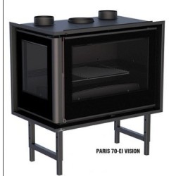Inserto de madera esmaltada izquierda Bronpi Paris 90-EI Vision 14kW con turbina