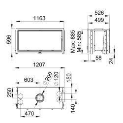 Inserto de madera Bronpi Cairo 110-D Double Face Vision 15kW con turbina