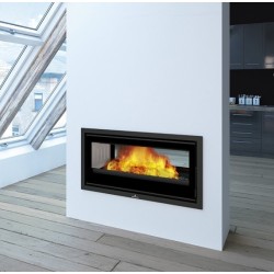 Inserto de madera Bronpi Cairo 110-D Double Face Vision 15kW con turbina