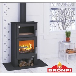 Estufa de leña Bronpi Gijon 3C 11kW con pira