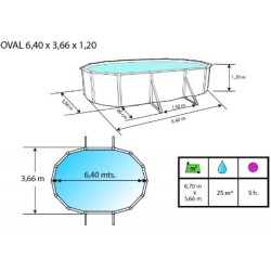 Piscina fuori terra TOI Prestigio ovale 550x366x120 Antracite