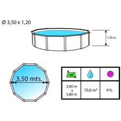 Above ground pool TOI Magnum round 460x132 Compact Anthracite
