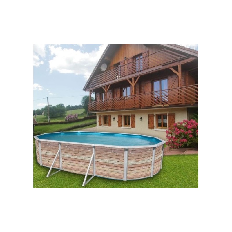 Piscina acima do solo TOI Pinus oval 640x366xH120 com kit completo