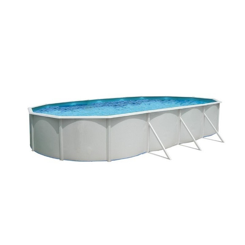 Piscine hors sol TOI Majorque ovale 730x366xH120 avec kit complet Blanc