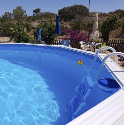 Piscine hors sol TOI Majorque ovale 730x366xH120 avec kit complet Blanc