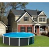 Oberirdischer Pool TOI Magnum rund 460x132 Anthrazit mit Sicherheitsleiter