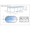 Piscina fuori terra TOI Magnum ovale 730x366x132 Antracite con scaletta di sicurezza