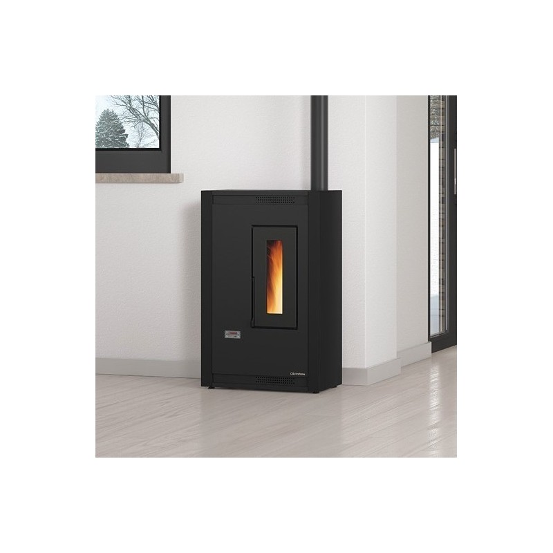 Fogão a pellets ventilado estreito La Nordica Extraflame Luisella 5kW Preto