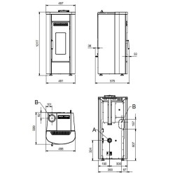Poêle à granulés ventilé La Nordica Extraflame Klaudia 8kW Bordeaux
