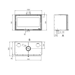 Inserto de madera Nordica Extraflame Inserto 100 Ancho 10kW