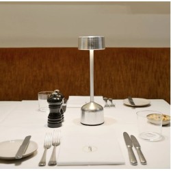 Luz de mesa Imagilights Led Maiden Cilindro Alto Aluminio