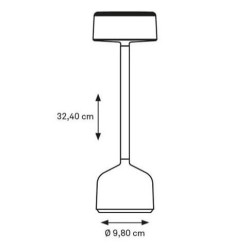 Luz de mesa Imagilights Led Maiden Cilindro Alto Aluminio