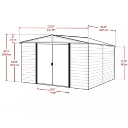 Metal Garden Shed Habrita 313x242xh198 imitation wood