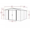 Casetta da giardino in metallo Habrita 313x242xh198 finto legno