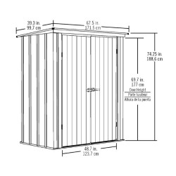 Metal Garden Shed Habrita 171x99xh188 Single pitched roof