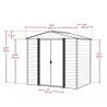 Cobertizo de jardín metálico Habrita 193x151xh201 Puertas correderas