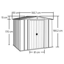 Metall Gartenhaus Habrita 193x151xh190 Schiebetüren