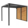 Pérgola Bioclimática Habrita antracita aluminio 7,20 m2 ventosas imitación madera