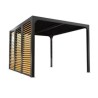 Bioklimatische Pergola Habrita Aluminium 10,80 m2 Saugnäpfe Holzimitat Seite 3,6m
