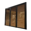 Pérgola bioclimática Habrita aluminio 21,52m2 antracita con 3 paneles imitación madera