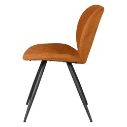 Lot de 2 Chaises Repas Ania Tissu Rouille Piétement Métal Noir VeryForma