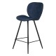 Set of 2 Chairs Worktop Ania Fabric Dark Blue Base Metal VeryForma