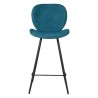 Lot de 2 Chaises plan de travail Ania Tissu Bleu Piétement Métal VeryForma