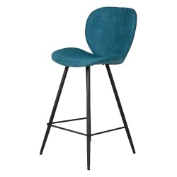 Lot de 2 Chaises plan de travail Ania Tissu Bleu Piétement Métal VeryForma