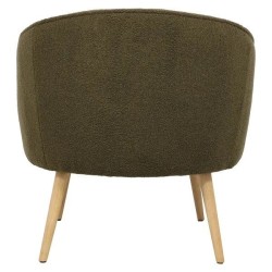 Poltrona Fira efeito cacho base Khaki Seringueira maciça VeryForma