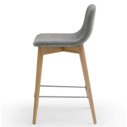 Set of 2 Chairs Worktop Aty Grey Fabric Base Ash VeryForma