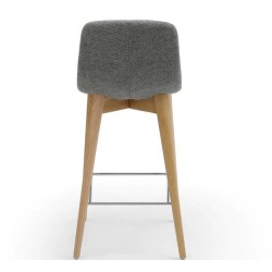 Set of 2 Chairs Worktop Aty Grey Fabric Base Ash VeryForma