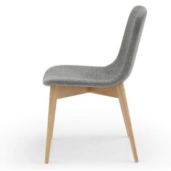 Conjunto de 2 Cadeiras de Jantar Aty tecido cinza claro Base Natural Ash VeryForma