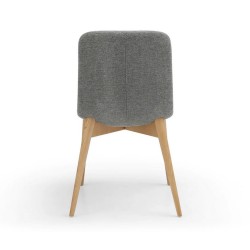 Conjunto de 2 Cadeiras de Jantar Aty tecido cinza claro Base Natural Ash VeryForma