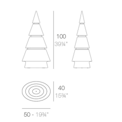 Sapin de Noel Forest Vondom LED Hauteur 100 Eclairage