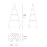 Sapin de Noel Multicolor Forest Vondom Hauteur 150 Led RGBW