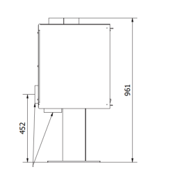 Ferlux Enya 90 central foot wood stove 11 kW