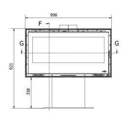 Ferlux Enya 100 Holzofen mit zentralem Fuß 12,5 kW