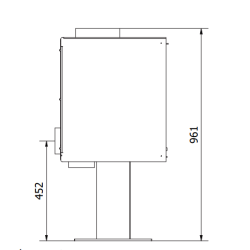 Estufa de leña Ferlux Enya 100 pie central 12,5 kW