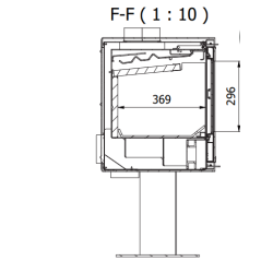 Ferlux Enya 80 central foot wood stove 9.6 kW
