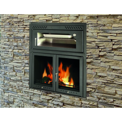 Barbecue Four Ferlux Pratic 80 à encastrer en acier avec portes vitrées