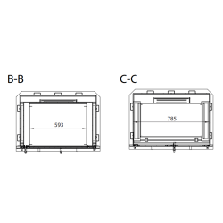 Barbecue Four Ferlux Pratic 80 à encastrer en acier avec portes vitrées