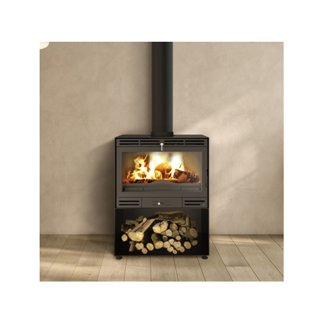 Poêle à Bois Ferlux Afar en Fonte avec Bûcher 15.9 kW