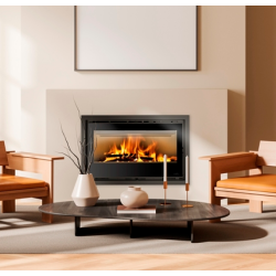 Ferlux Teide 100 pastilha panorâmica de 12,5 kW turboventilada a lenha