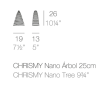 Chrismy Nano Vondom Multicolor Led RGB H26 Árvore com bateria