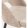 Set of 4 Beige Velvet Chairs with Ergonomic Back Black Legs KosyForm