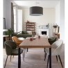 Set of 4 Beige Velvet Chairs with Ergonomic Back Black Legs KosyForm