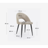 Set of 4 Beige Velvet Chairs with Ergonomic Back Black Legs KosyForm