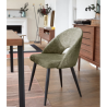 Set de 4 Sillas de Terciopelo Verde con Respaldo Ergonómico Patas Negras VeryForma