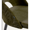 Set 4 Sedie in Velluto Verde con Schienale Ergonomico Gambe Nere VeryForma