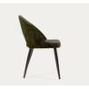 Set de 4 Sillas de Terciopelo Verde con Respaldo Ergonómico Patas Negras VeryForma